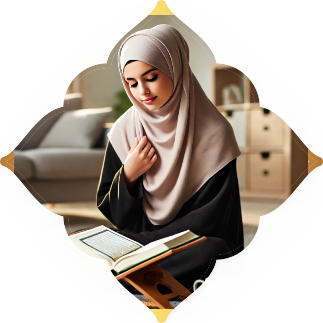 Online Quran lesson illustration